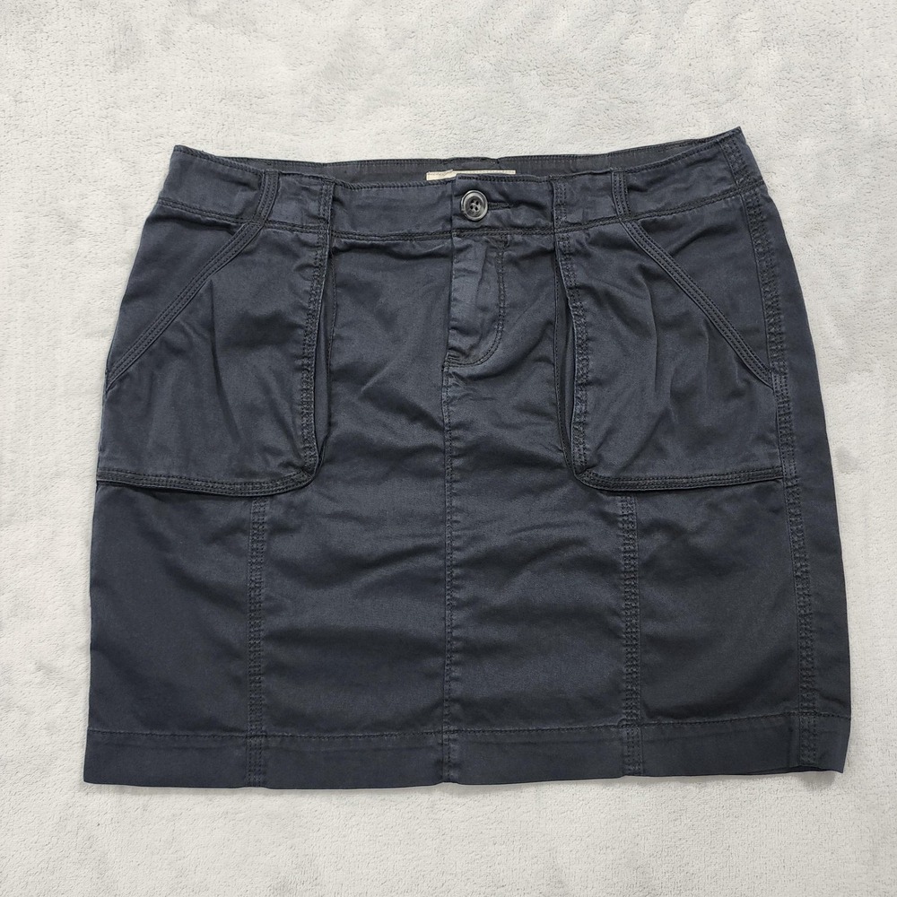 Old Navy Skirt Womens 6 Black Twill Cargo Mini Pockets Utility Stretch Casual